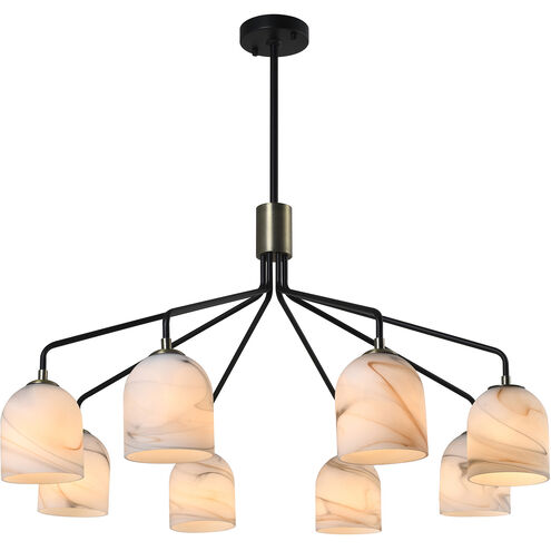 Crema 8 Light 34.25 inch Black and Brushed Brass Chandelier Ceiling Light