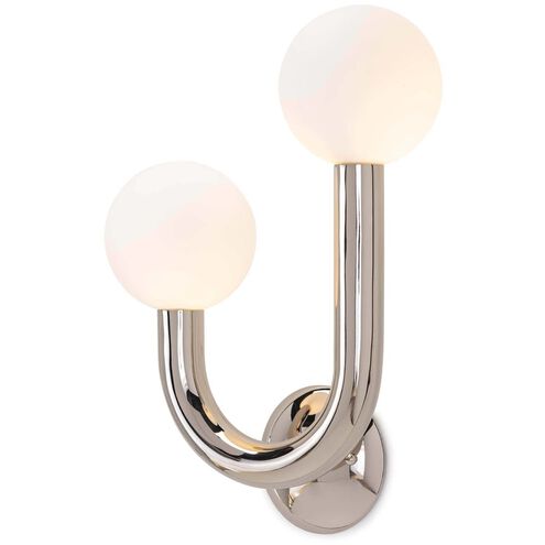 Happy LED 11.25 inch Polished Nickel Wall Sconce Wall Light, Left Side
