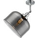 Franklin Restoration X-Large Bell LED 12 inch Polished Chrome Semi-Flush Mount Ceiling Light in Plated Smoke Glass, Franklin Restoration