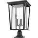 Seoul 3 Light 25.75 inch Black Outdoor Pier Mounted Fixture in 20.25
