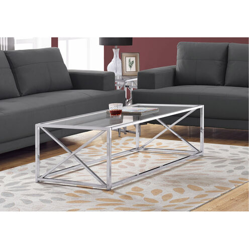 Silver Spring 44 X 22 inch Chrome and Clear Accent Table or Coffee Table