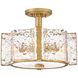 Florian 4 Light 14.25 inch Distressed Brass Semi-flush Mount Ceiling Light