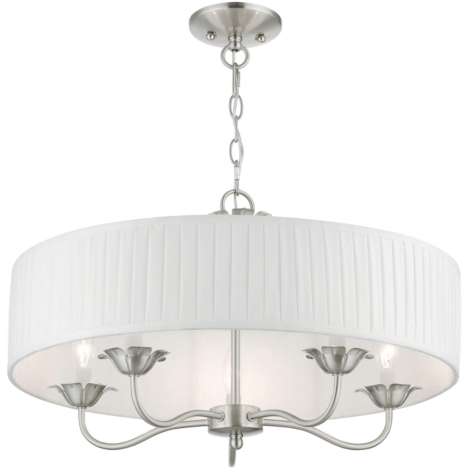 Edinburgh 5 Light 23 inch Brushed Nickel Pendant Chandelier Ceiling Light