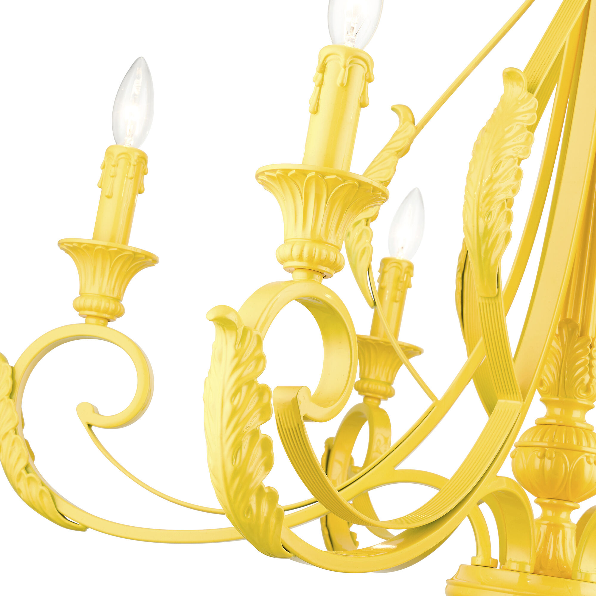 Valencia 6 Light 35 inch Shiny Yellow Large Chandelier Ceiling Light