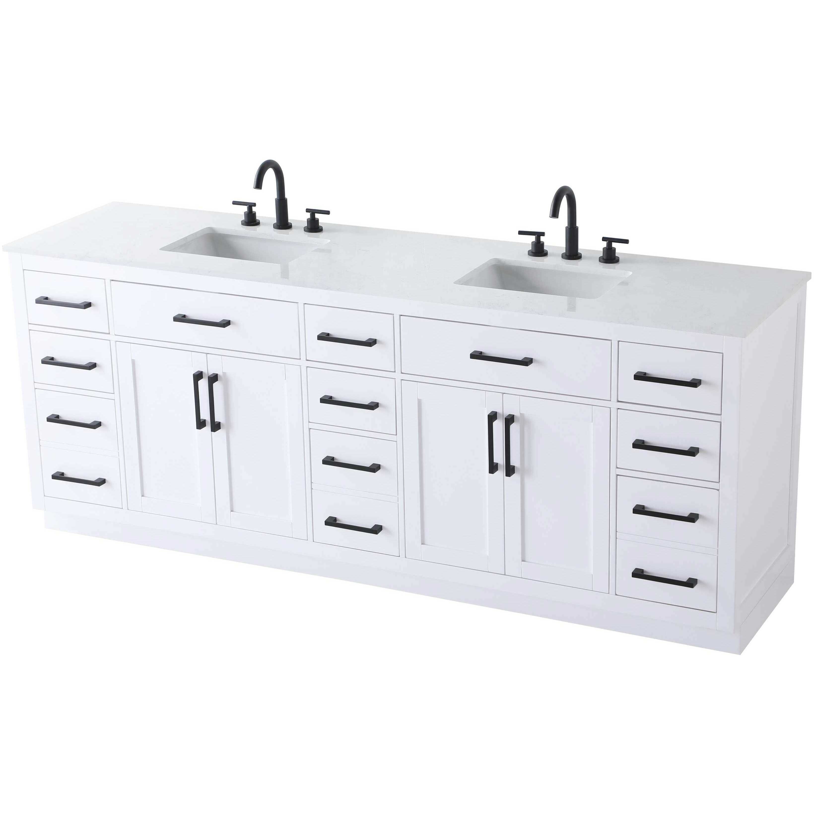 Alden 84 X 35 inch White Bathroom Vanity Cabinet