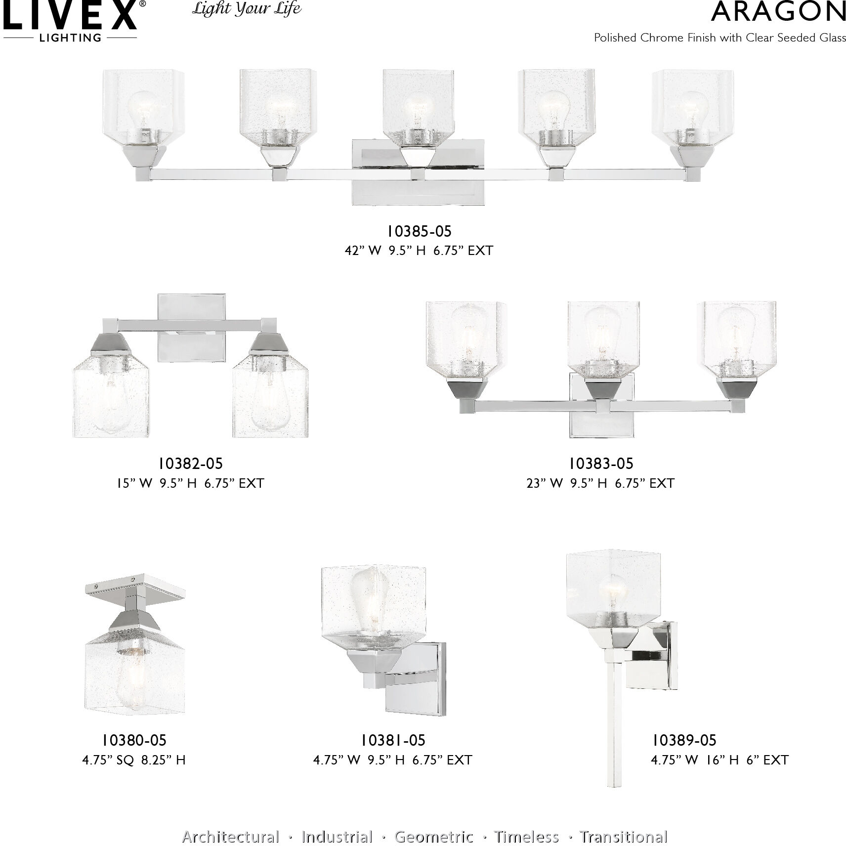 Aragon 1 Light 5 inch Polished Chrome Wall Sconce Wall Light