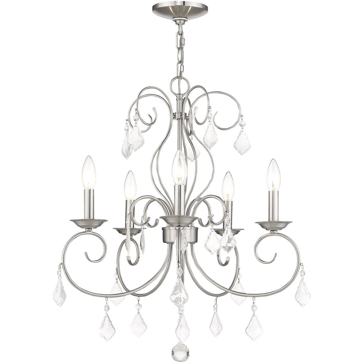 Donatella 5 Light 22 inch Brushed Nickel Chandelier Ceiling Light