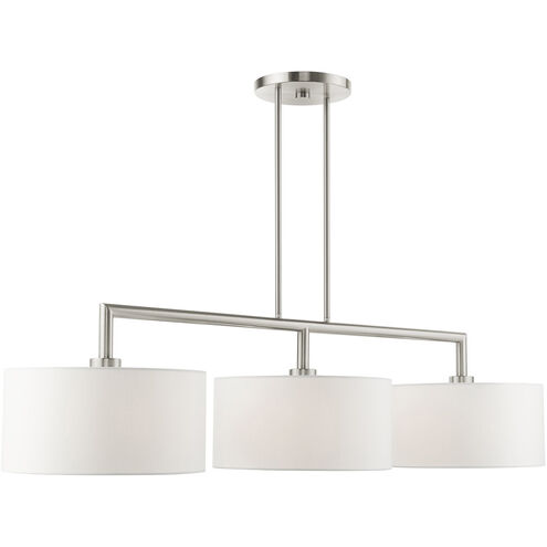 Meridian 3 Light 51 inch Brushed Nickel Linear Chandelier Ceiling Light