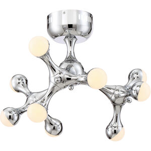 Molecule LED 20 inch Chrome with Crystal Flush Mount Ceiling Light