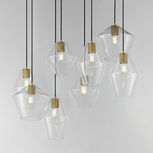 Geode 8 Light 17.5 inch Natural Aged Brass Multi-Light Pendant Ceiling Light