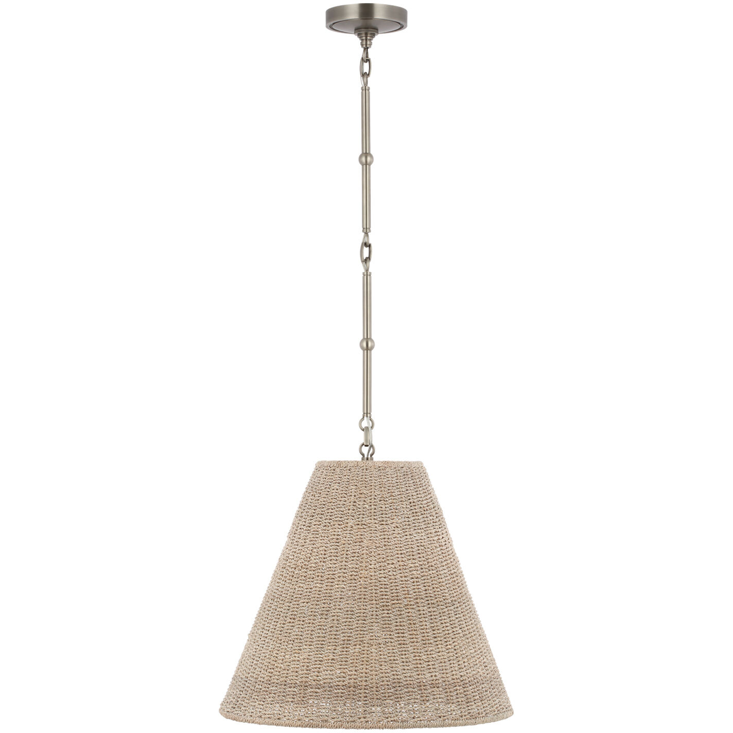 Visual Comfort Signature Collection Thomas O'Brien Goodman 1 Light 18 inch Antique Nickel Hanging Shade Ceiling Light, Medium TOB5091AN-ASH - Open Box