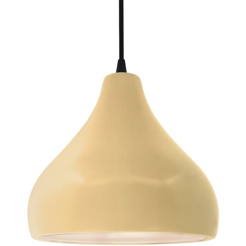 Radiance 1 Light 11.5 inch Muted Yellow and Matte Black Pendant Ceiling Light