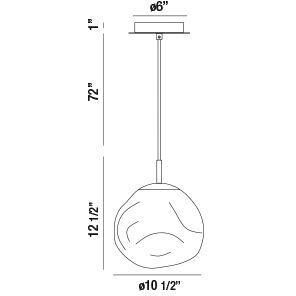Bankwell 1 Light 10.5 inch Chrome Pendant Ceiling Light in Smoke