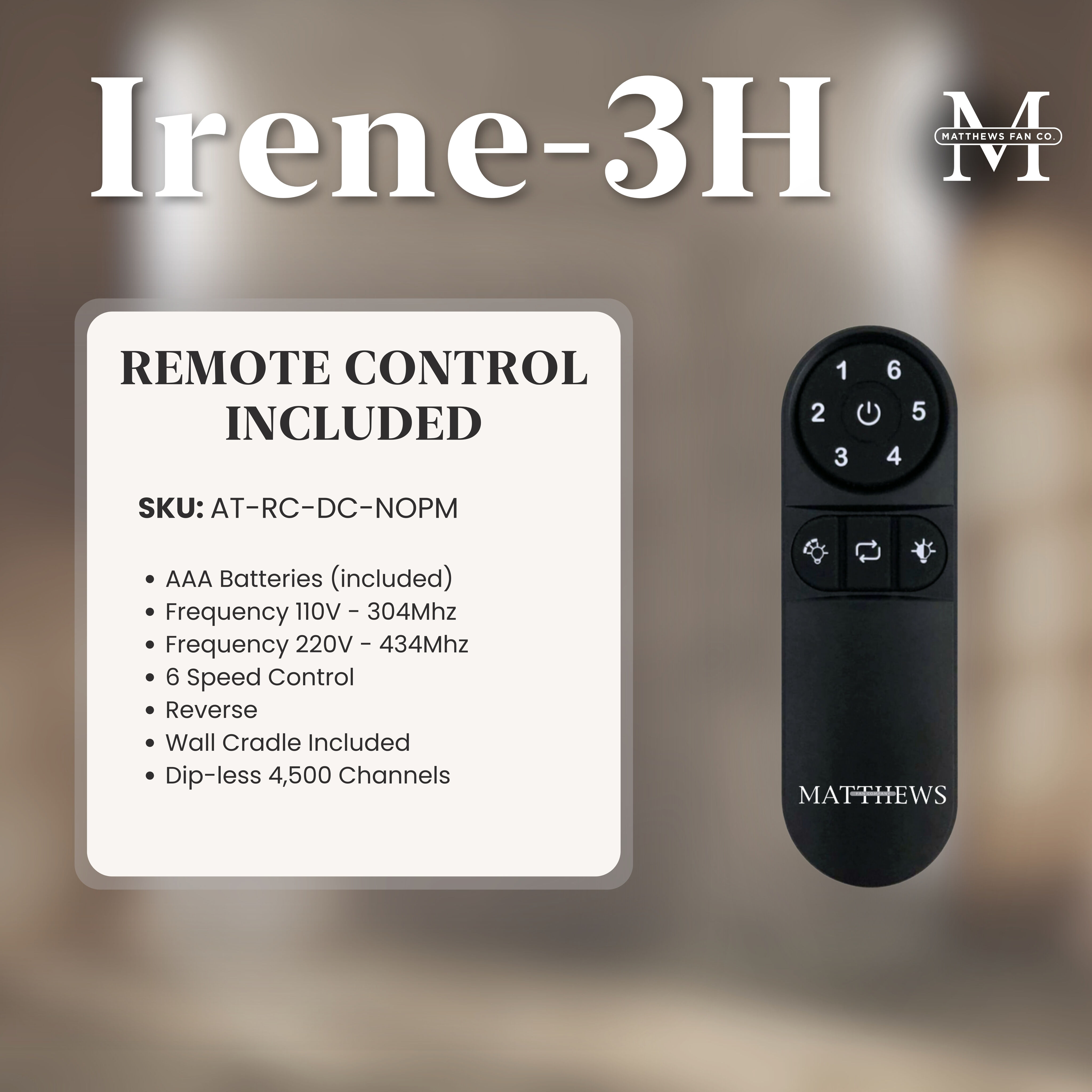 Atlas Irene-3H 60 inch Brushed Nickel with Walnut Tone Blades Flush Mount Paddle Fan, Flush Mounted