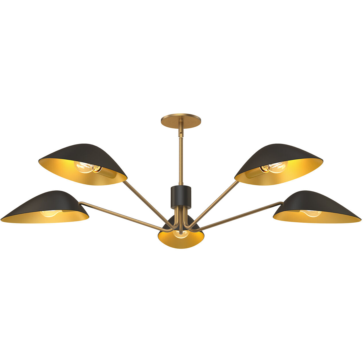 Alora Mood Oscar Pendant Ceiling Light in Aged Gold and Matte Black