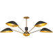 Alora Mood Oscar 5 Light 46 inch Aged Gold and Matte Black Pendant Ceiling Light