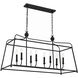 Sylvan 8 Light 42 inch Black Forged Linear Chandelier Ceiling Light