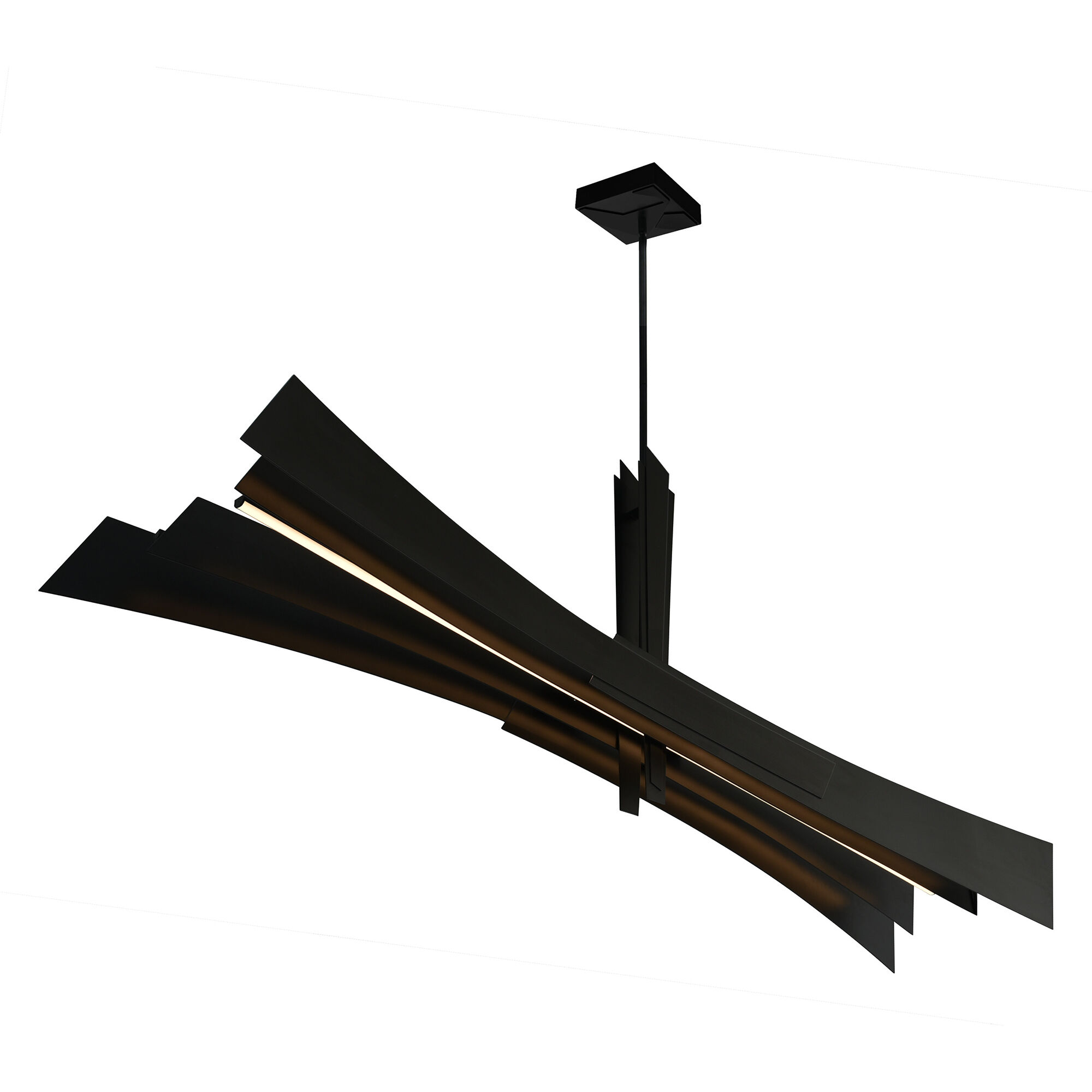 Solara LED 72 inch Black Chandelier Ceiling Light