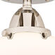 Nouveau 2 Beacon 1 Light 12 inch Polished Nickel Semi-Flush Mount Ceiling Light in Matte White Glass