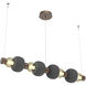 Torno Mandrel LED 53.3 inch Burnished Bronze with Charcoal Linear Chandelier Ceiling Light