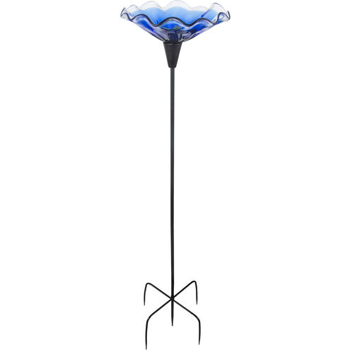 Fiore Blue Art Glass Bird Feeder