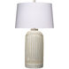 Aligned 31.5 inch White and Blue Patterned Ceramic Table Lamp Portable Light