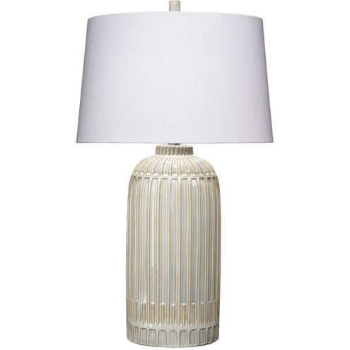 Aligned 31.5 inch White and Blue Patterned Ceramic Table Lamp Portable Light