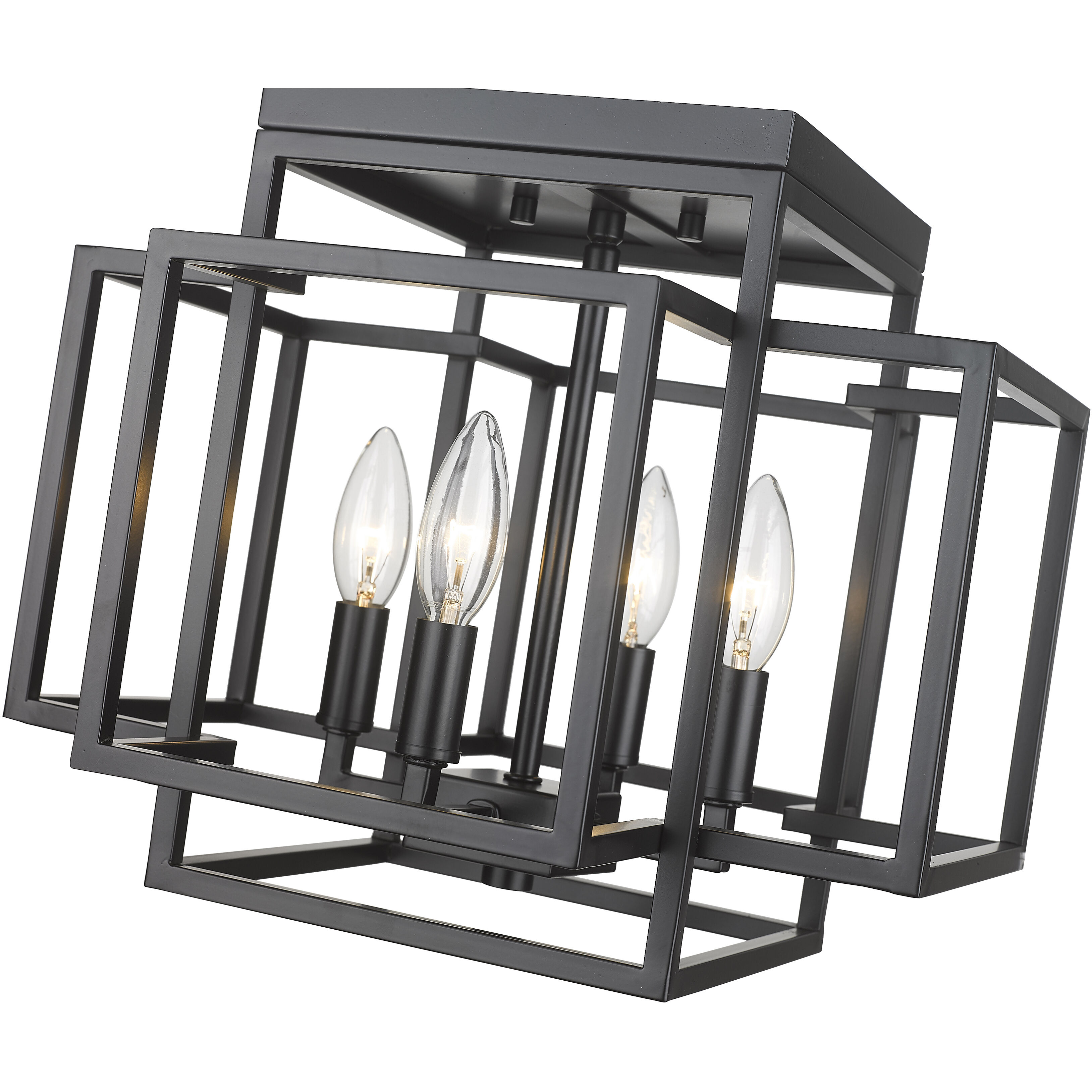 Titania 4 Light 14 inch Matte Black Flush Mount Ceiling Light in 6