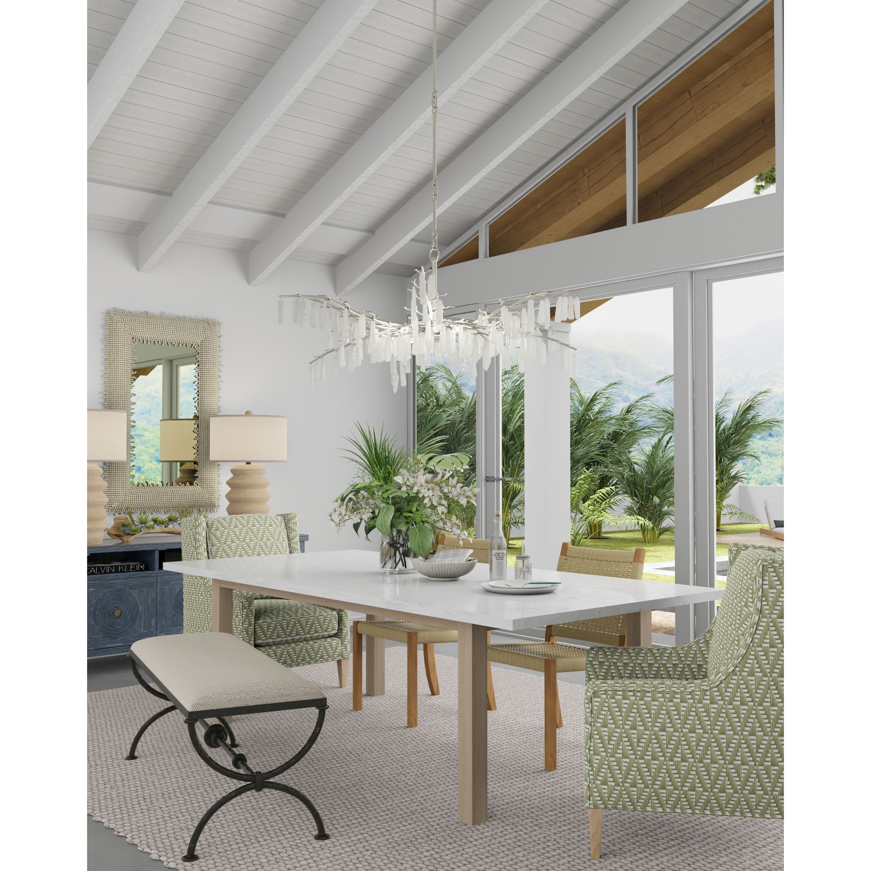 Forest Dawn 8 Light 60.25 inch Textured Silver Chandelier Ceiling Light, Aviva Stanoff Collection
