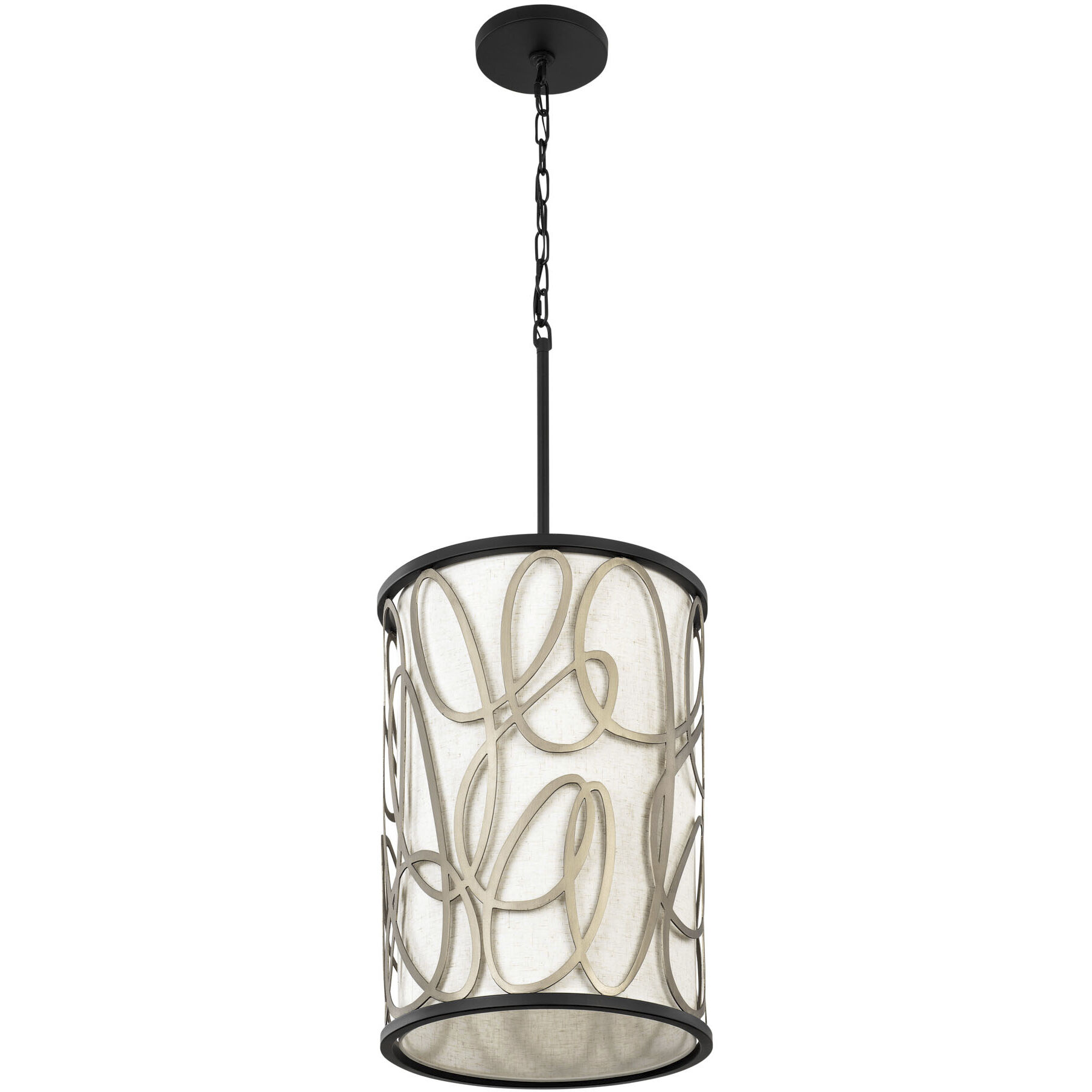 Scribble 6 Light 16 inch Matte Black with Artifact Foyer Pendant Ceiling Light, Smithsonian Collaboration