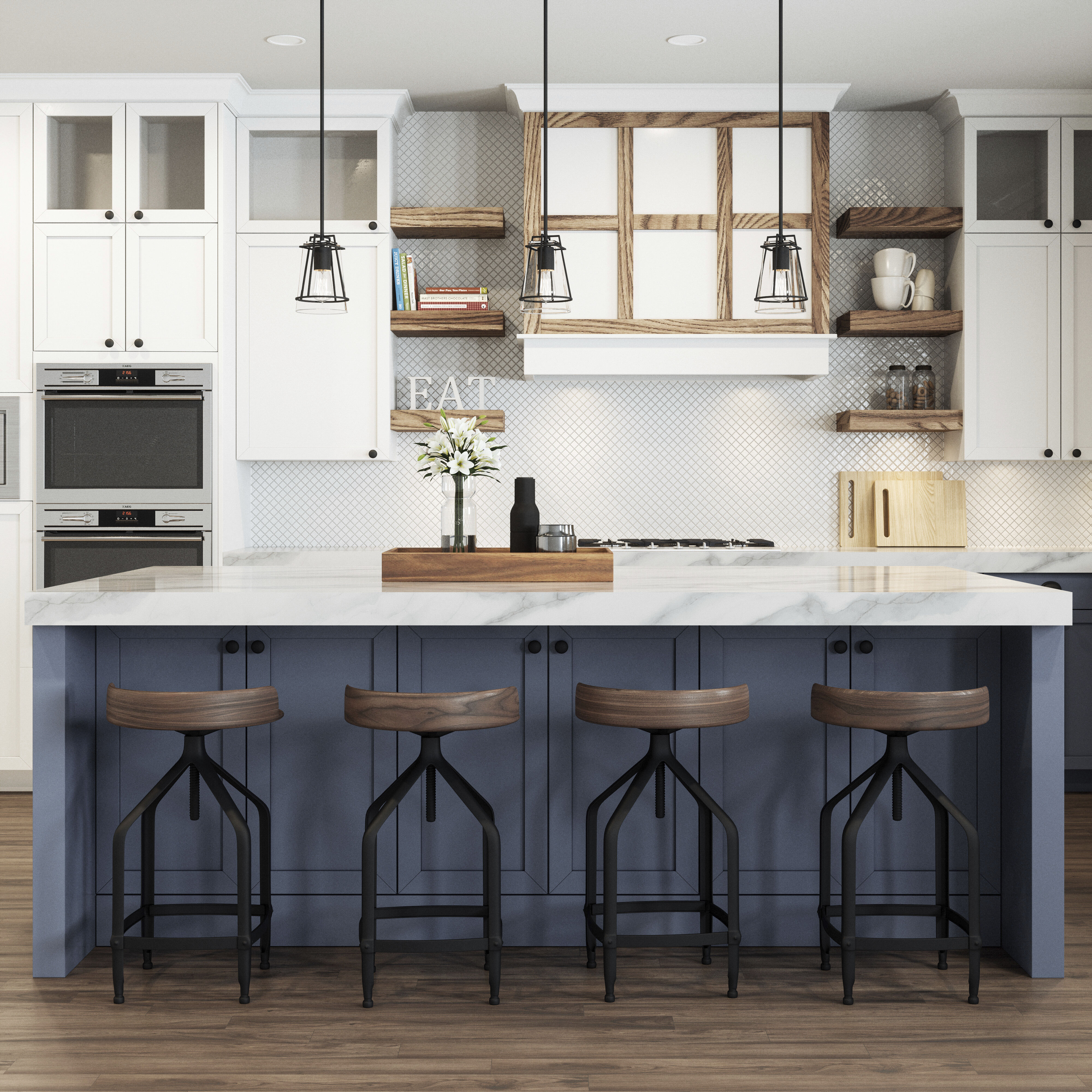 Square to Round 1 Light 6 inch Matte Black Mini Pendant Ceiling Light