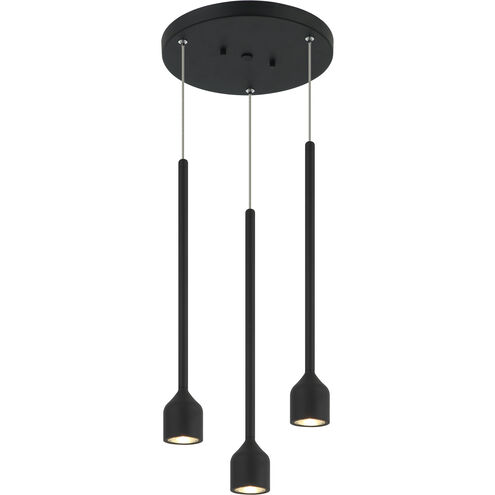 Lumenagio LED Matte Black Pendant Ceiling Light