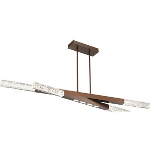 Axis LED 63.4 inch Burnished Bronze Linear Pendant Ceiling Light in 3000K LED