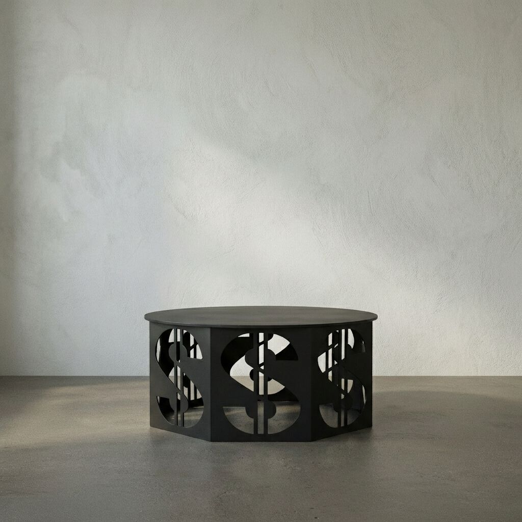 Dollar 39 X 39 inch Matte Black Coffee Table