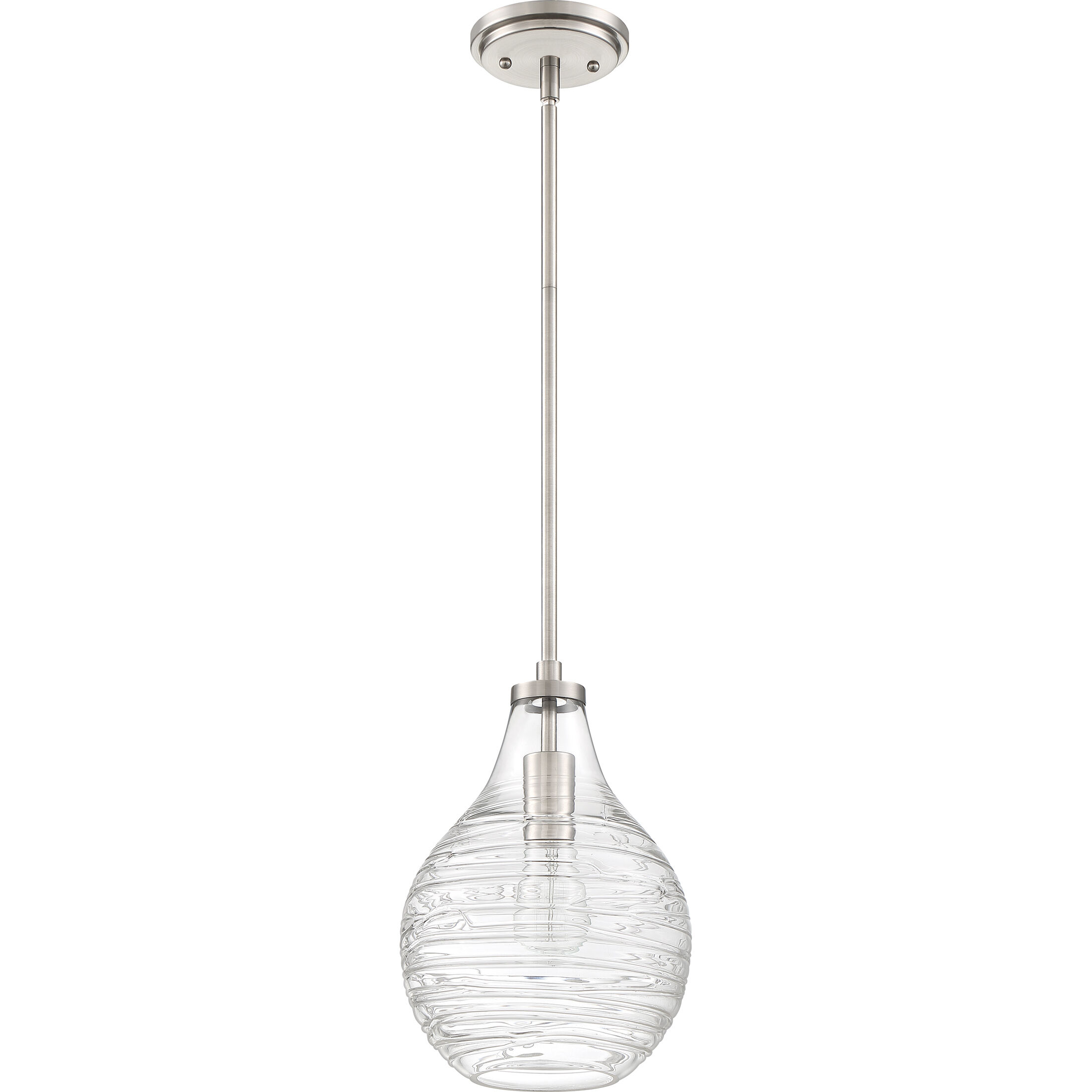 Genie 1 Light 9 inch Brushed Nickel Mini Pendant Ceiling Light