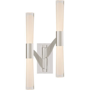 AERIN Brenta 9 inch 18.00 watt Polished Nickel Double Articulating Sconce Wall Light, Large