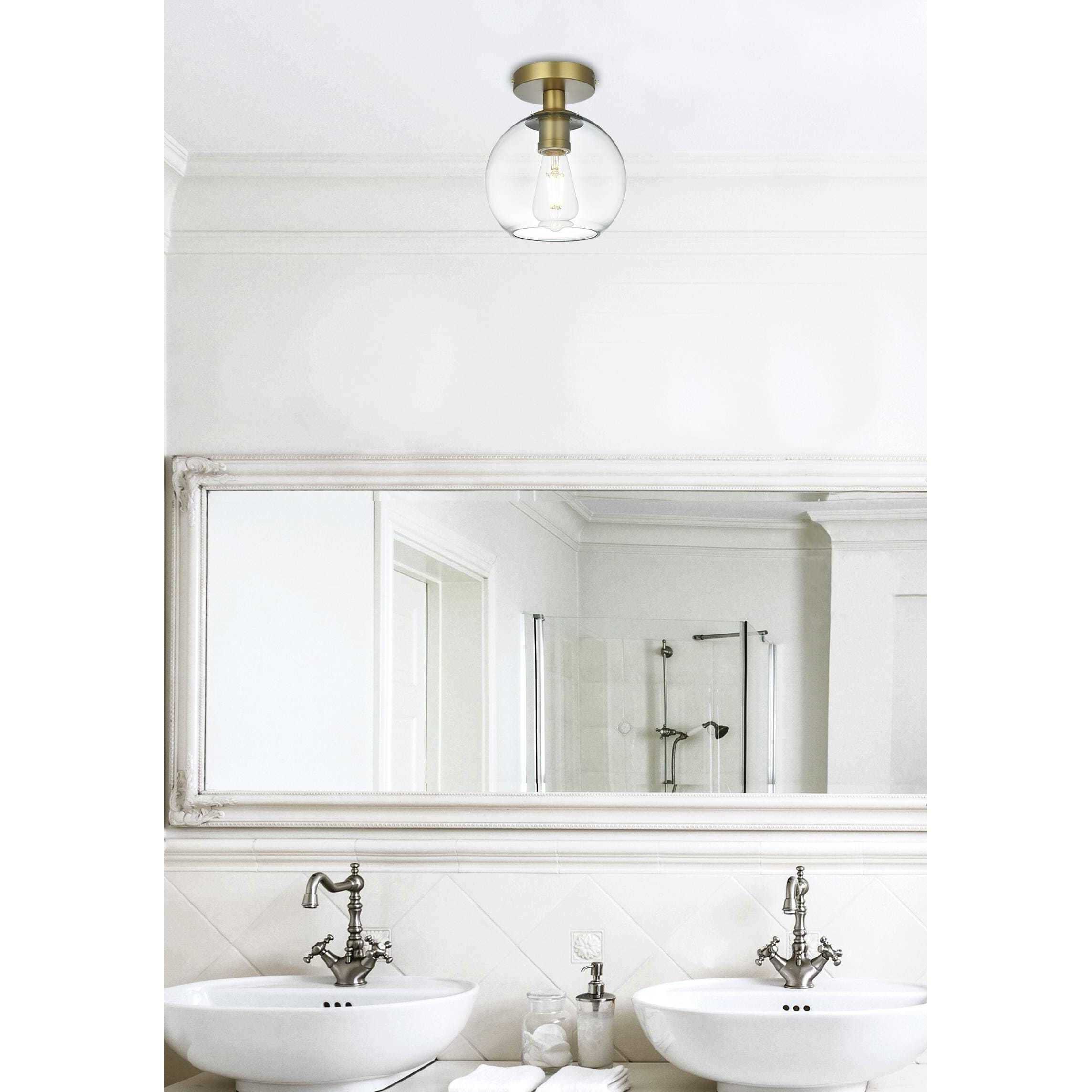 Baxter 1 Light 8 inch Satin Gold Flush Mount Ceiling Light