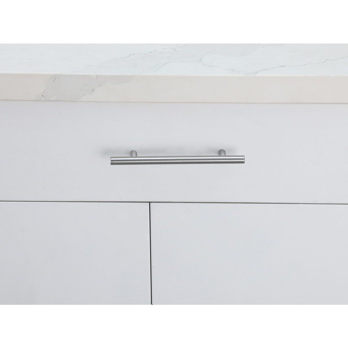 Quinn Brushed Nickel Hardware Drawer Pull in 6-5/16in Center to Center Bar, Set of 10