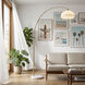 Morelli 92 inch 14 watt Weathered Brass Lucite and White Arc Floor Lamp Portable Light