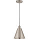 Edison Cone 1 Light 8 inch Brushed Satin Nickel Mini Pendant Ceiling Light