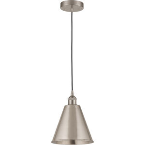 Edison Cone 1 Light 8 inch Brushed Satin Nickel Mini Pendant Ceiling Light