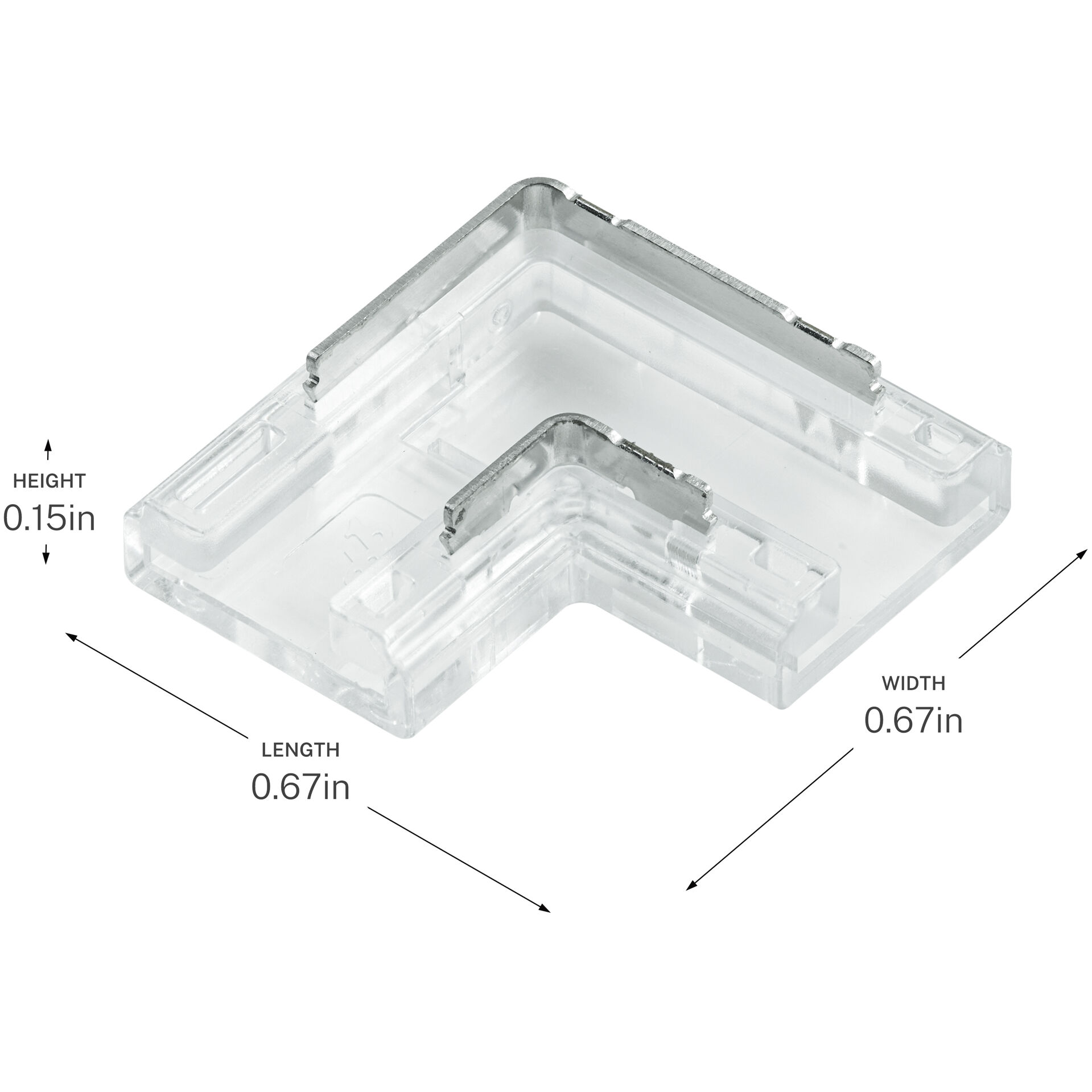 COB Dry Clear 0.67 inch Crimp Connectors, 90 Degree