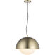 Angelo LED 15.75 inch Champagne and Etched White Pendant Ceiling Light