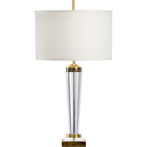 Pam Cain 31 inch 100.00 watt Clear/Natural Brown/Antique Gold Leaf Table Lamp Portable Light