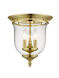 Legacy 3 Light 12 inch Polished Brass Flush Mount Ceiling Light