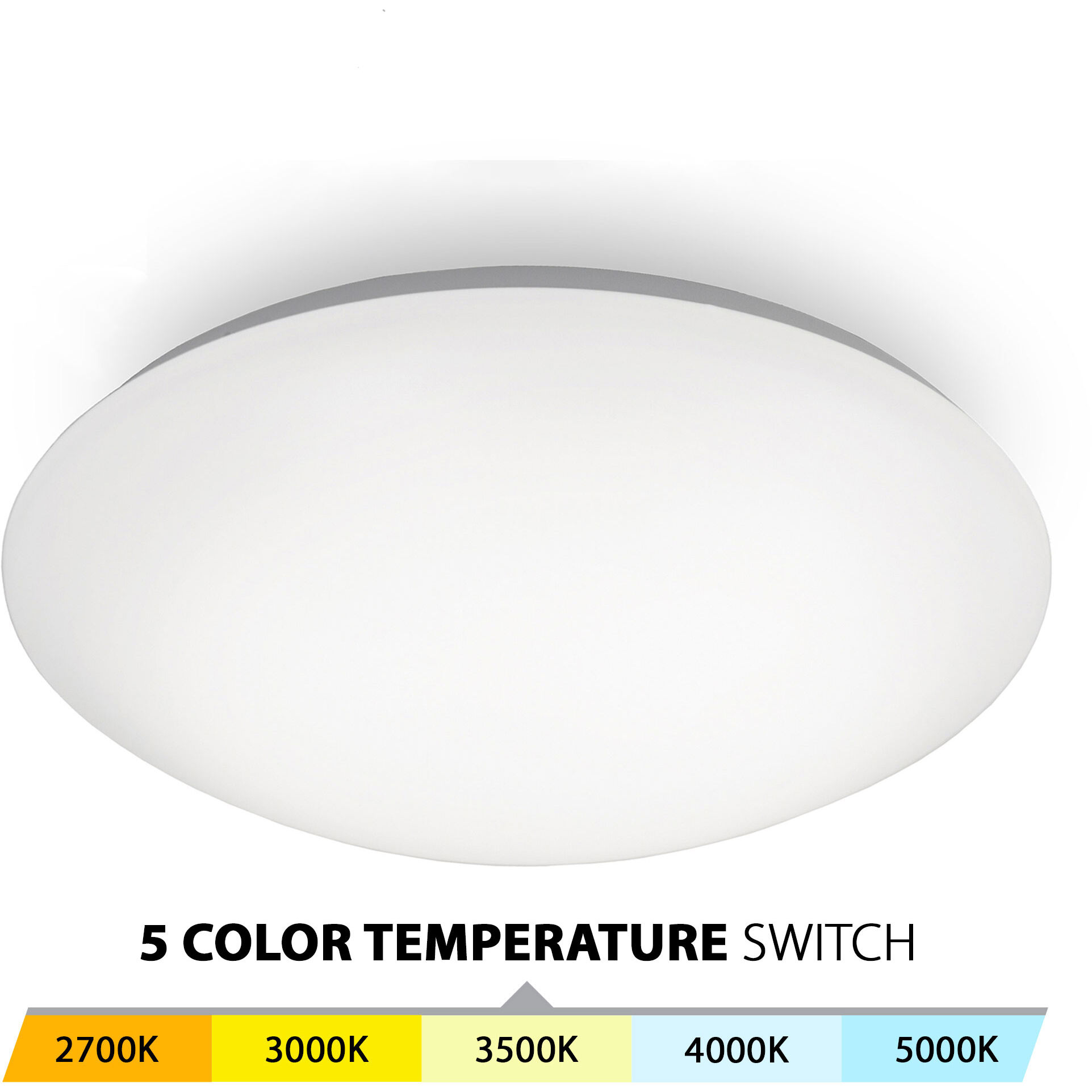 Glo LED 14.25 inch White Flush Mount Ceiling Light in 2700-3000-3500-4000-5000K, WAC Limited