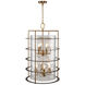 Burford LED 20.5 inch Brass and Black Chandelier Ceiling Light
