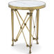 Spencer London 22 X 18 inch Side Table, Brass with Quartz Top, Small Round, Small Round Brass Side Table