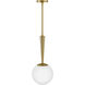 Izzy LED 9.75 inch Lacquered Brass Pendant Ceiling Light