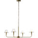 Maite 4 Light 42 inch Plated Dark Antique Brushed Brass Chandelier Ceiling Light
